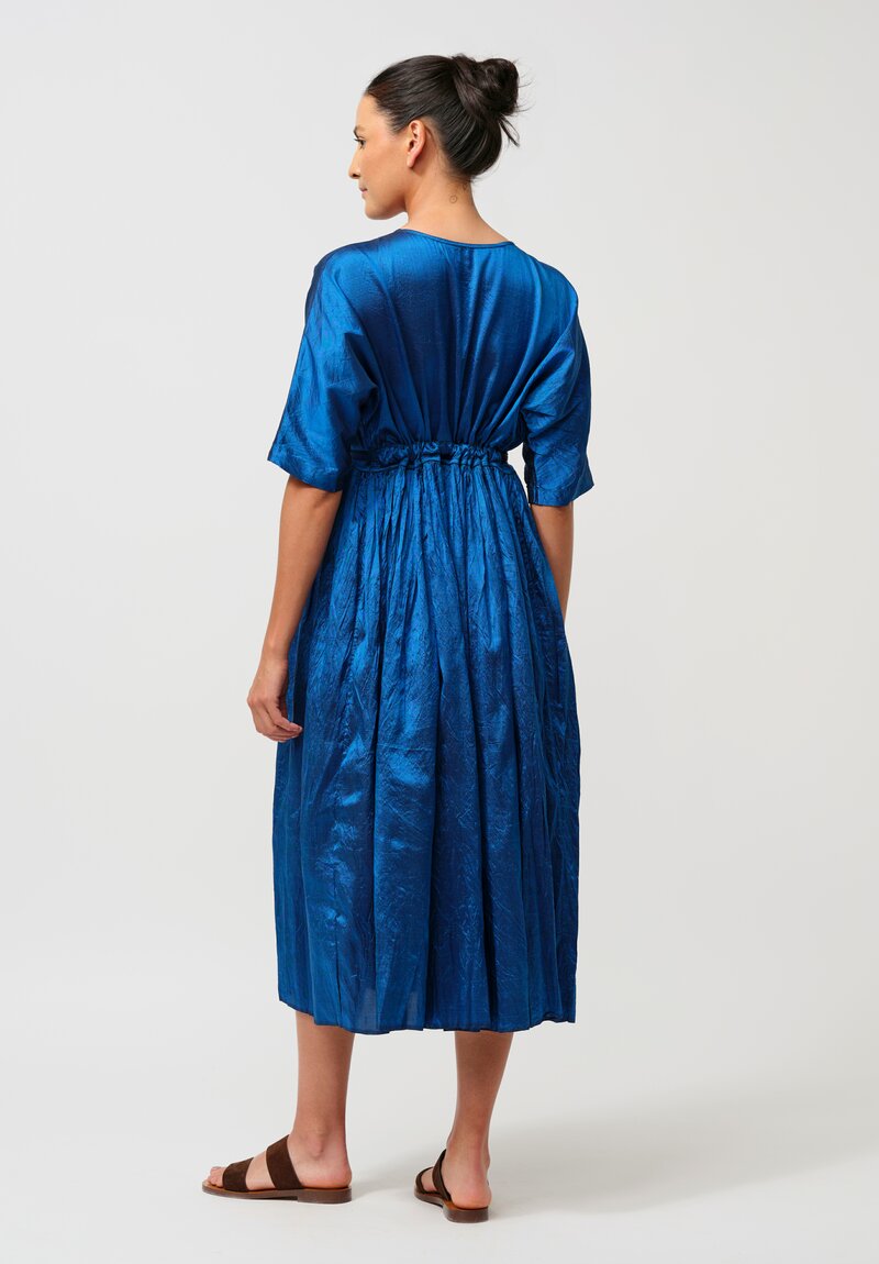 Christian Peau Silk Dress in Ocean Blue