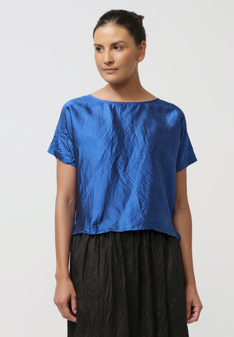 Christian Peau Silk Top in Ocean Blue