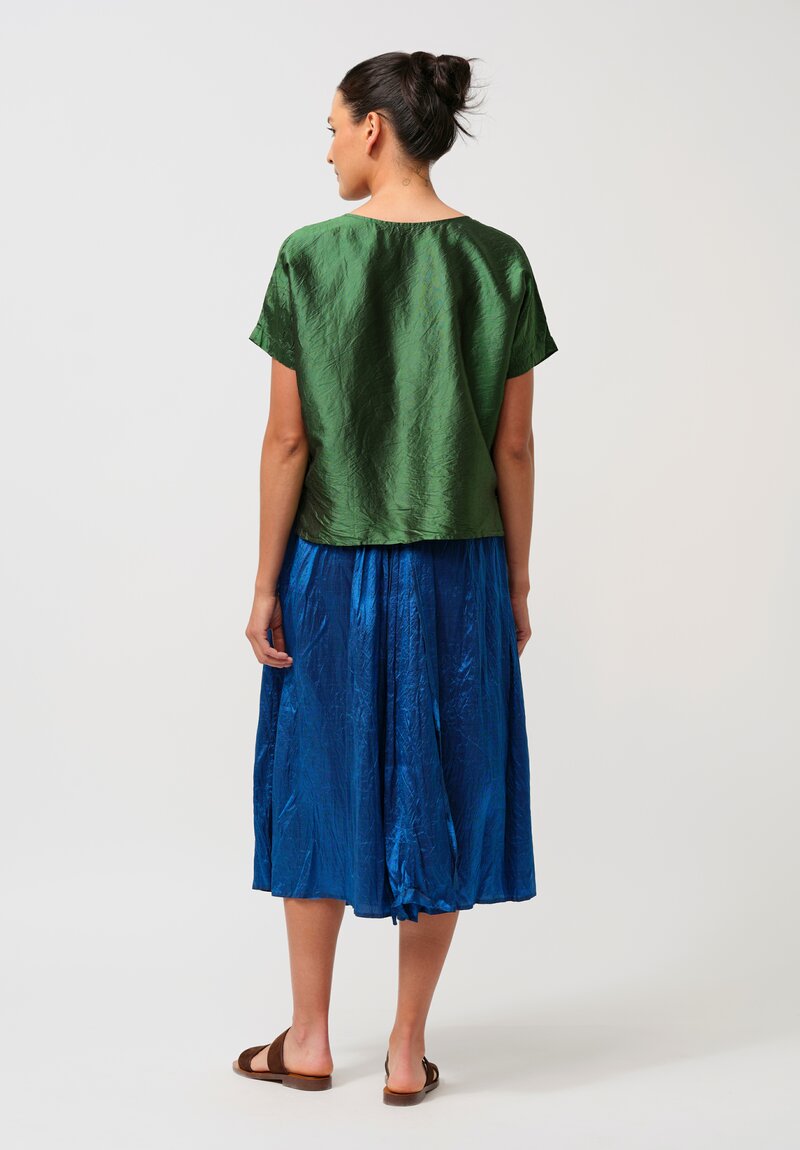 Christian Peau Silk Skirt in Ocean Blue