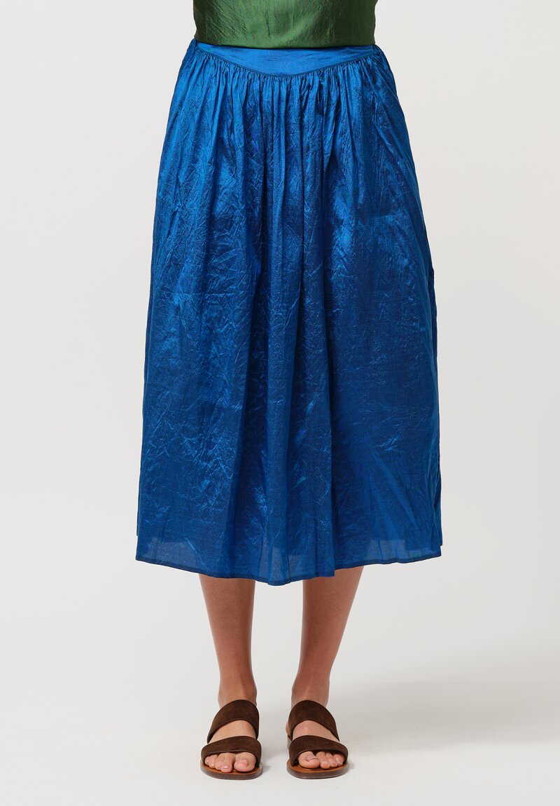 Christian Peau Silk Skirt in Ocean Blue