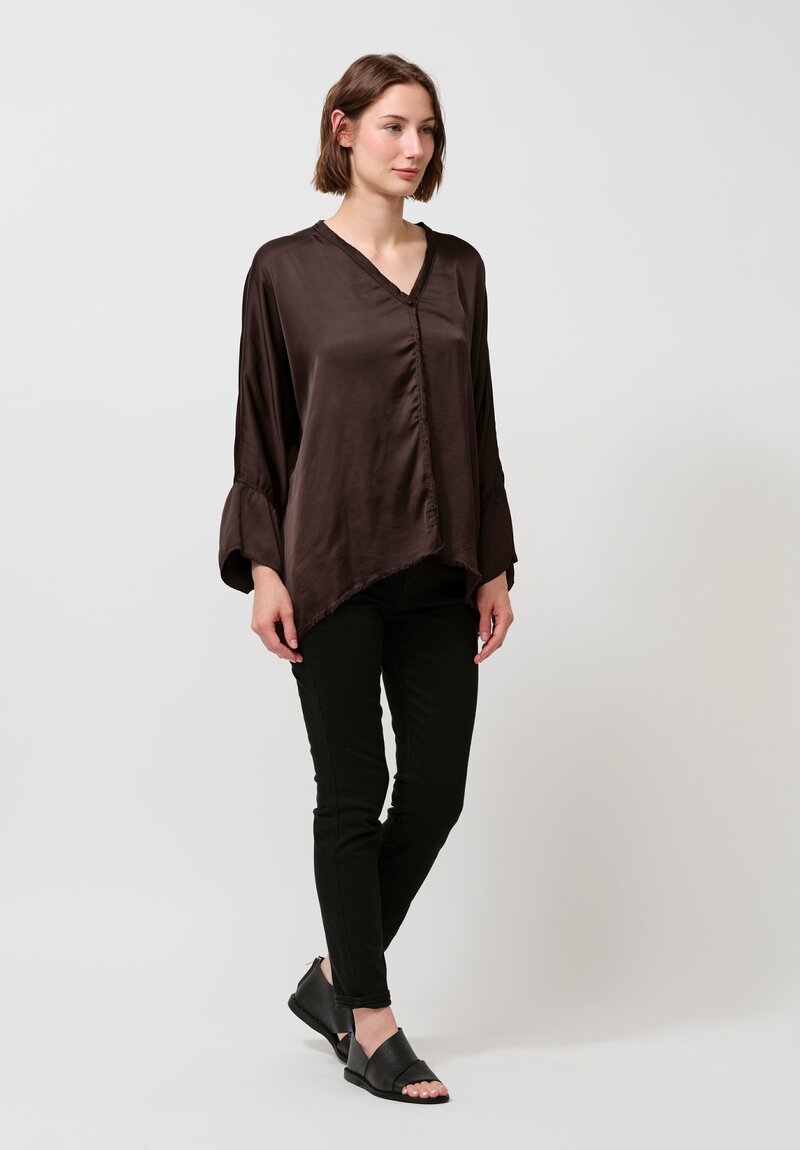 Jaga Satin Layla Blouse in Chocolate