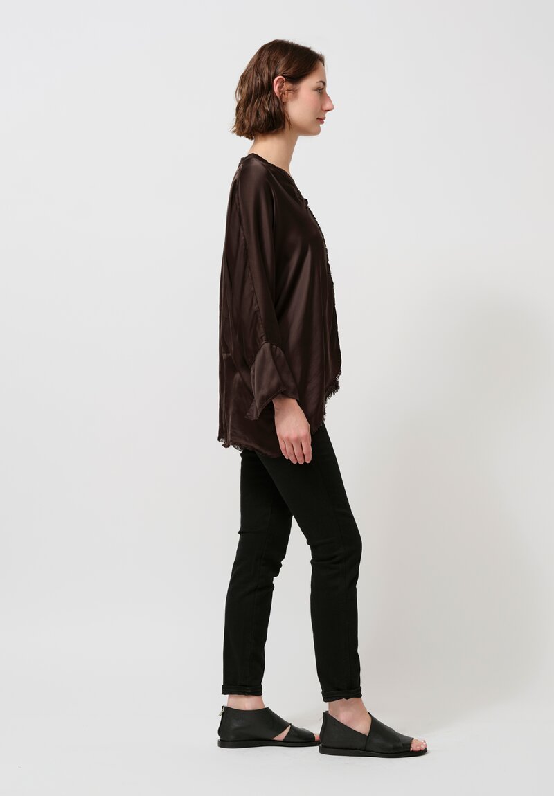 Jaga Satin Layla Blouse in Chocolate