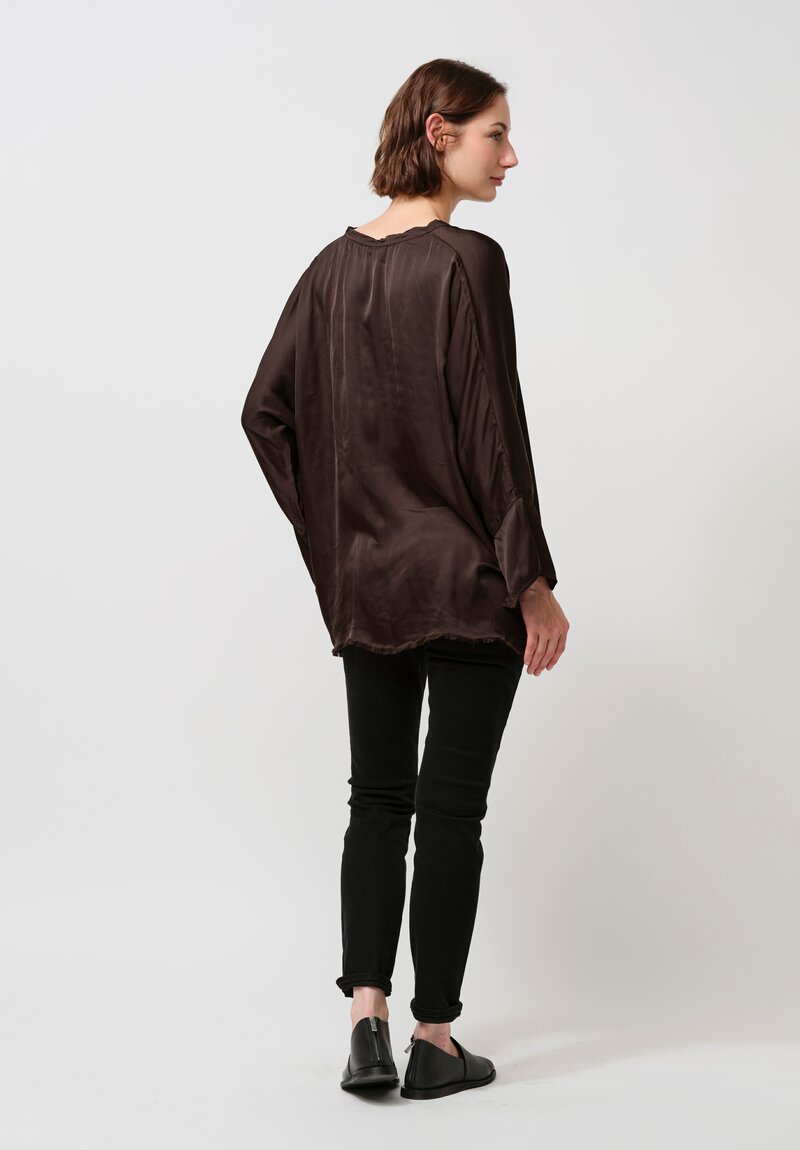 Jaga Satin Layla Blouse in Chocolate