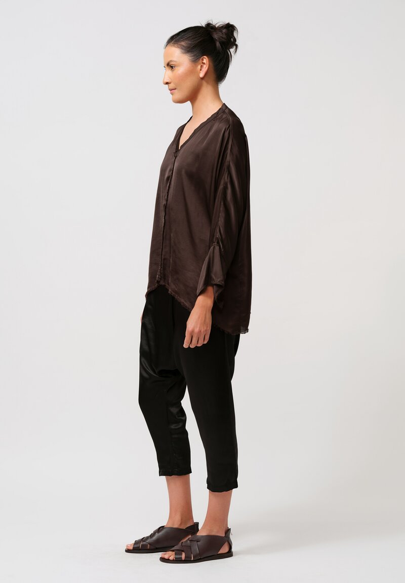 Jaga Satin Saroul Pants in Jet Black