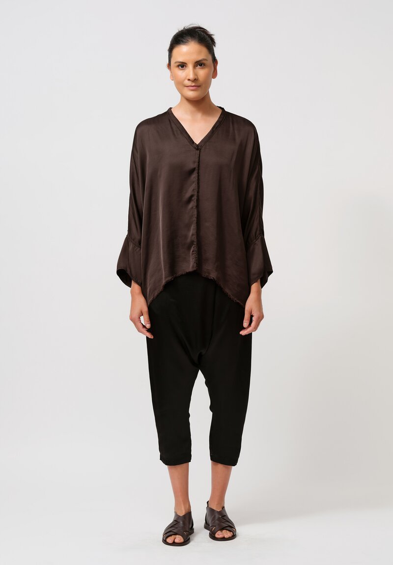 Jaga Satin Saroul Pants in Jet Black