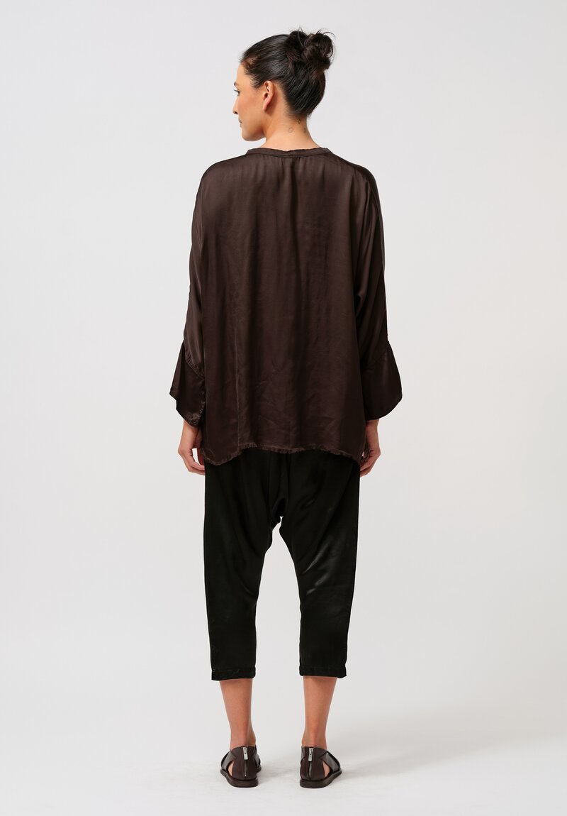 Jaga Satin Saroul Pants in Jet Black