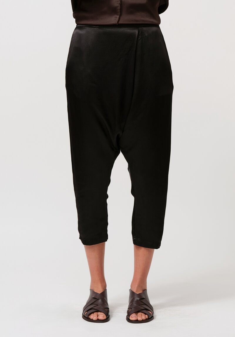 Jaga Satin Saroul Pants in Jet Black