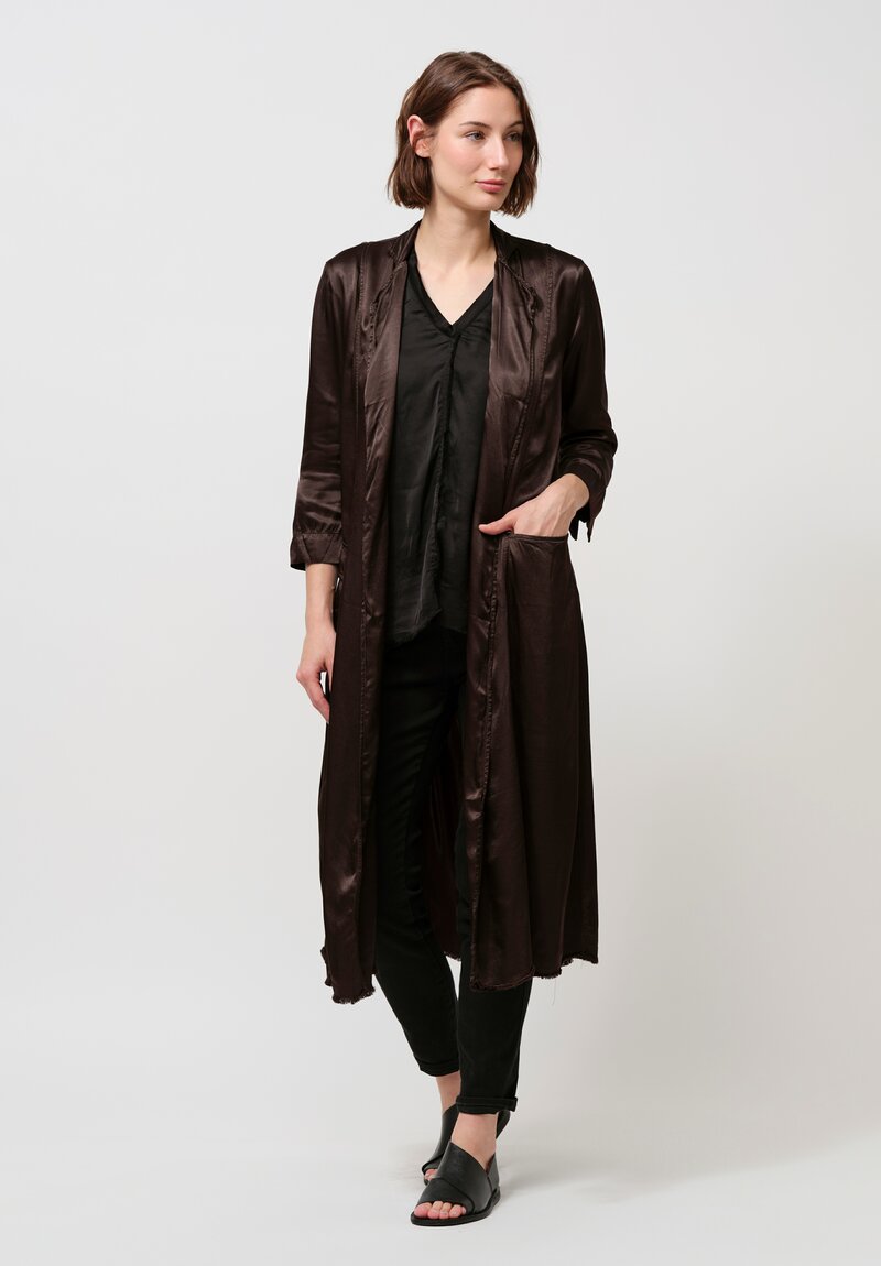 Jaga Satin Rosie Cocktail Length Duster in Chocolate