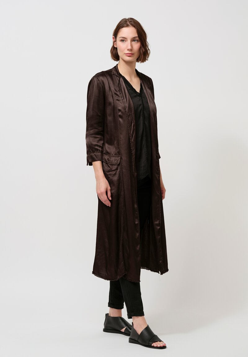 Jaga Satin Rosie Cocktail Length Duster in Chocolate