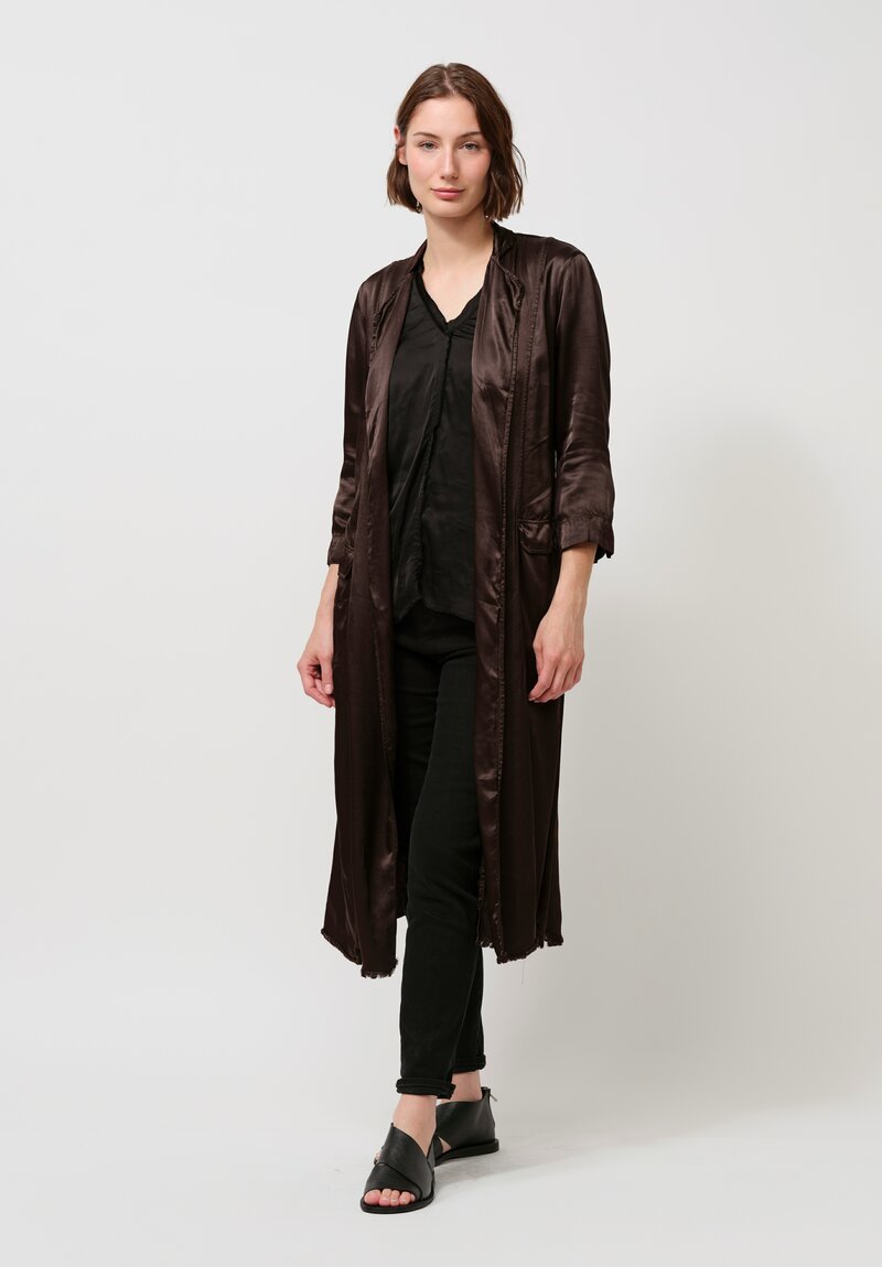 Jaga Satin Rosie Cocktail Length Duster in Chocolate