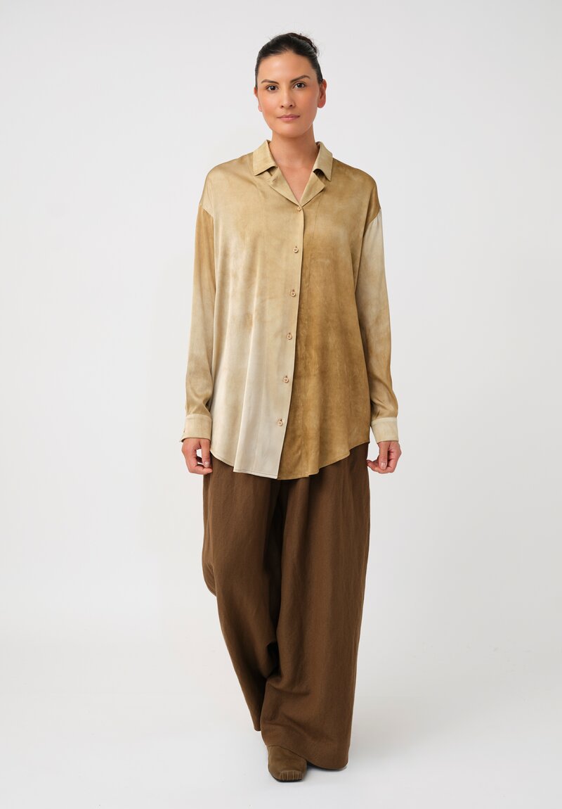 Uma Wang Silk Tyesha Button-Down Top in Buttercream