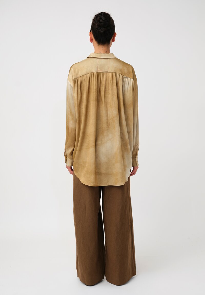 Uma Wang Silk Tyesha Button-Down Top in Buttercream