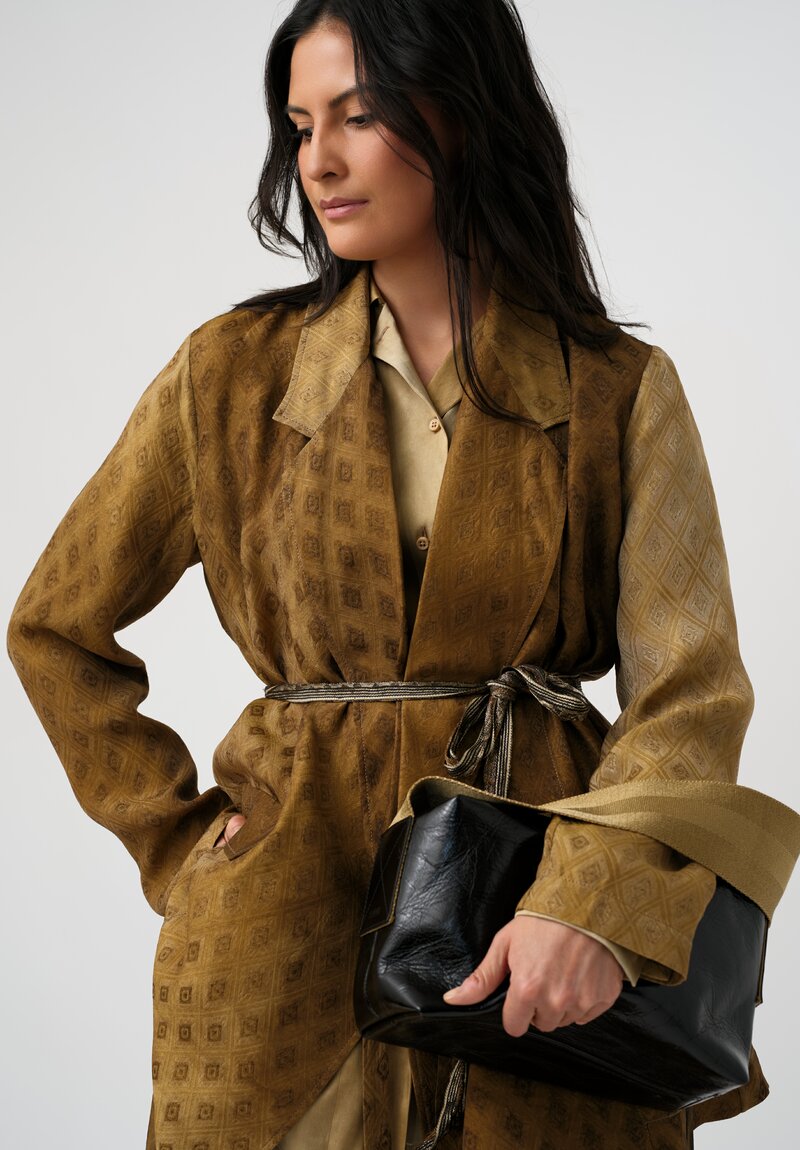 Uma Wang Silk Tyesha Button-Down Top in Tan Buttercream