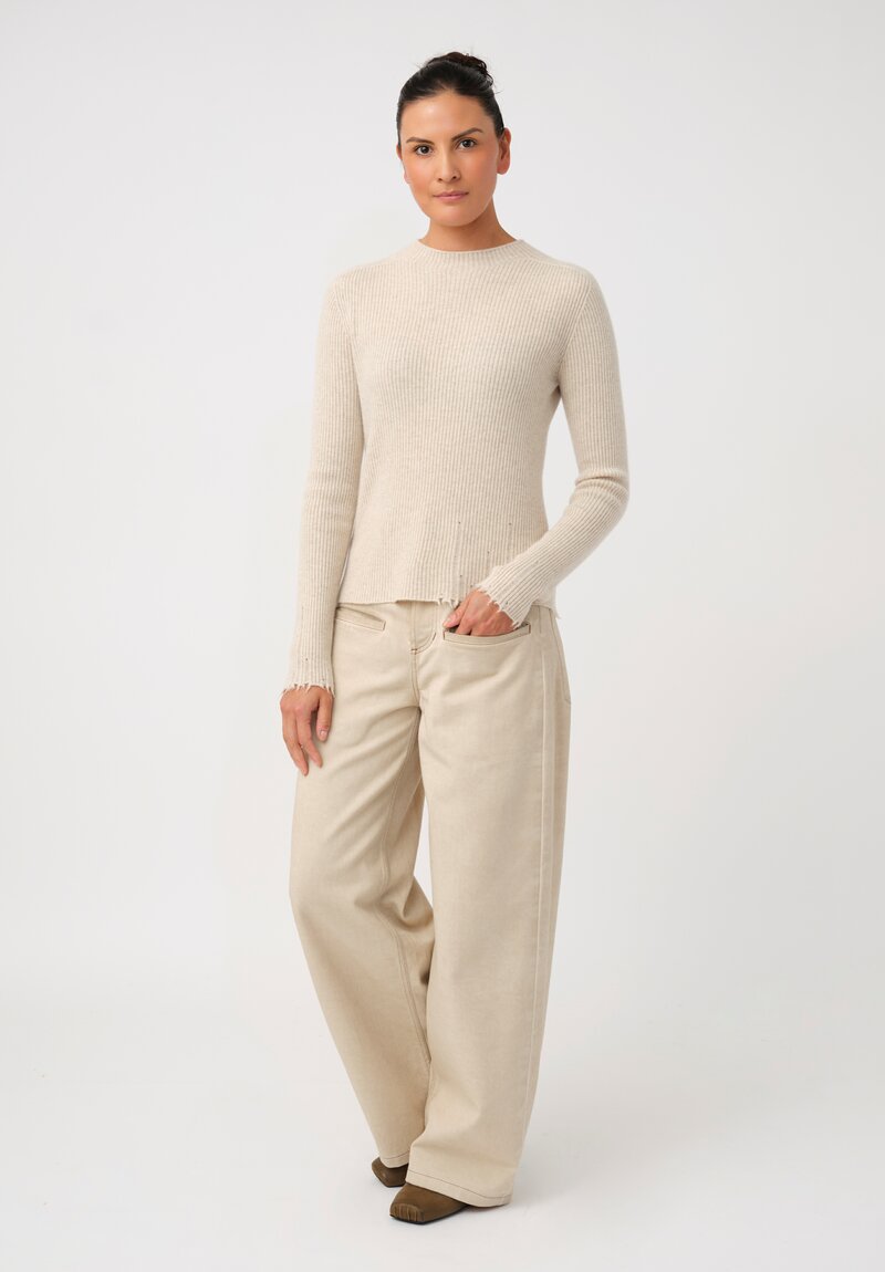 Uma Wang Wide-Leg Cotton Soho Jeans in Antique Pearl