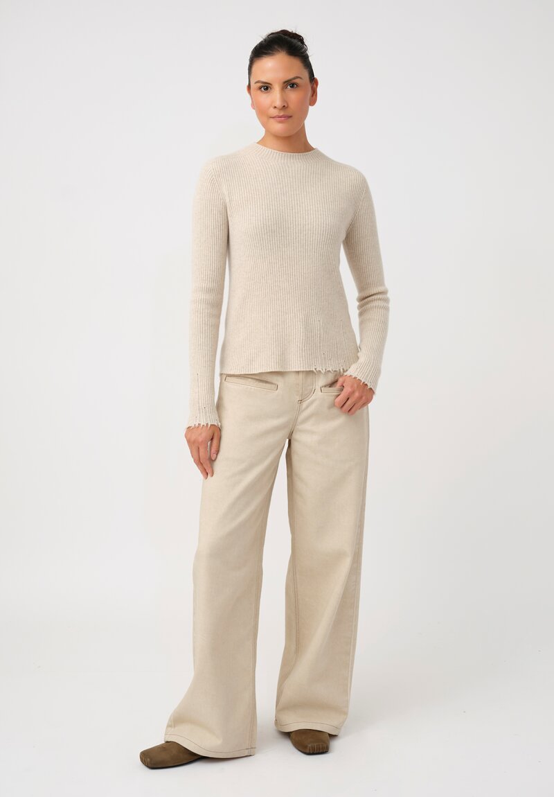 Uma Wang Wide-Leg Cotton Soho Jeans in Antique Pearl