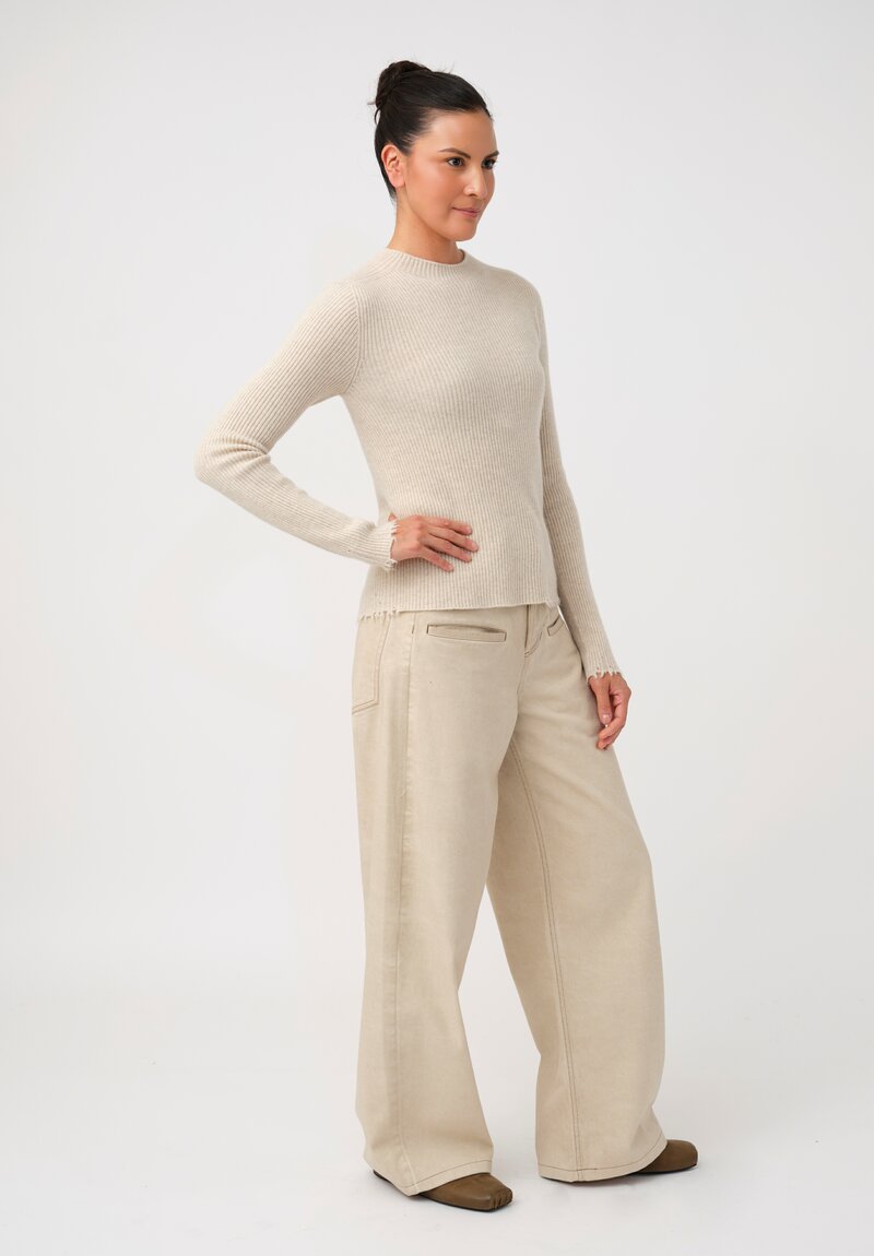 Uma Wang Wide-Leg Cotton Soho Jeans in Antique Pearl