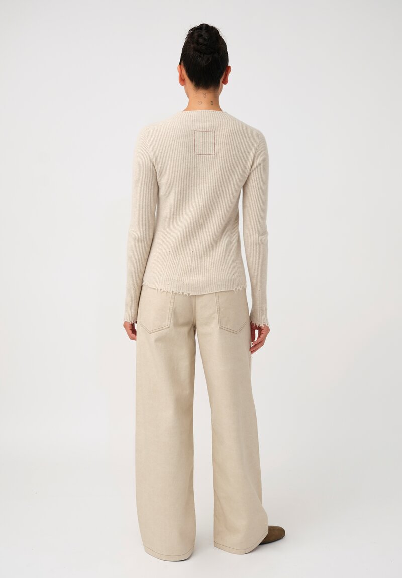 Uma Wang Wide-Leg Cotton Soho Jeans in Antique Pearl