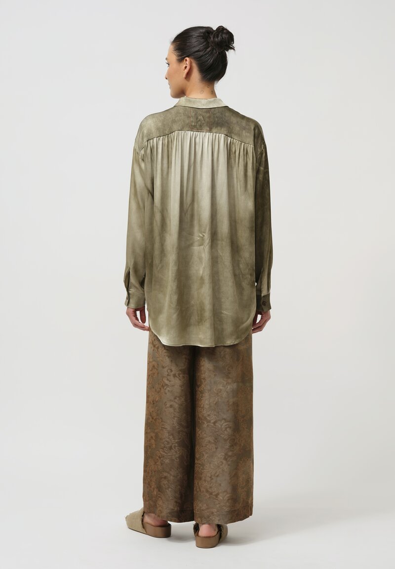 Uma Wang Jacquard Pansy Pants in Rusted Sage