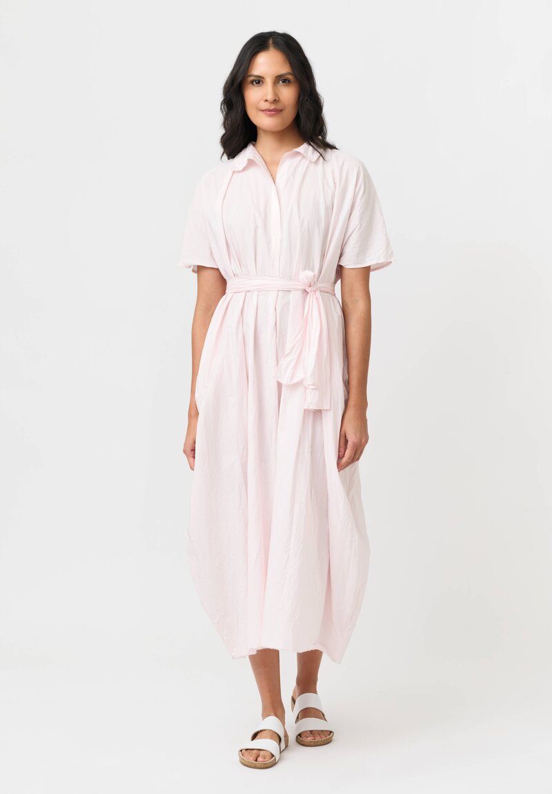 Daniela Gregis Washed Cotton Manichina Dress in Rosa Pink