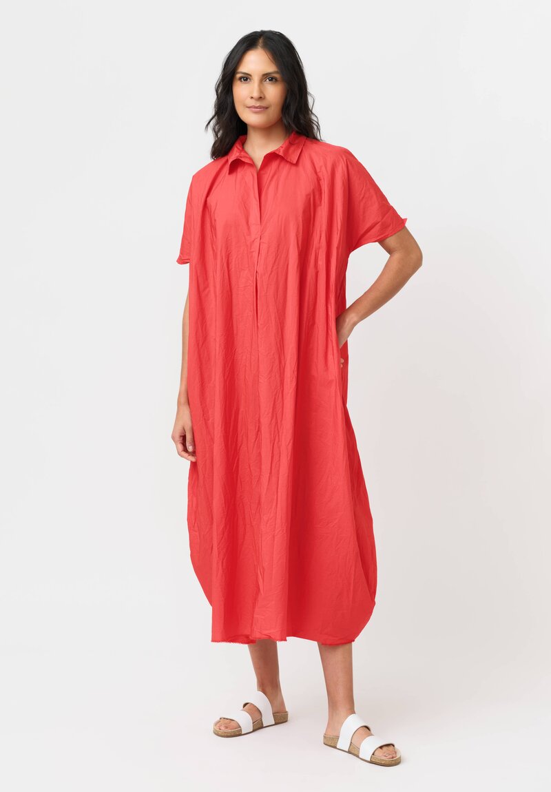 Daniela Gregis Washed Cotton Manichina Dress in Rosa Pink
