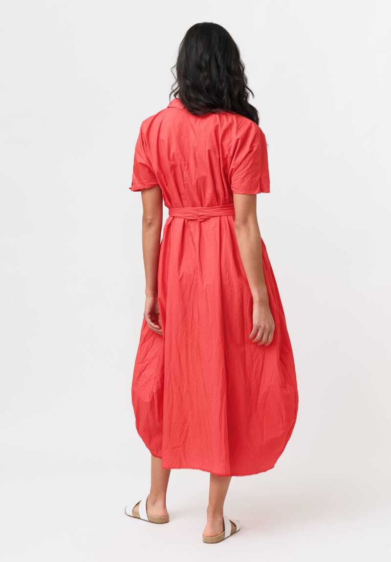 Daniela Gregis Washed Cotton Manichina Dress in Rosa Pink