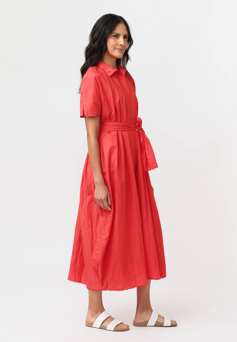 Daniela Gregis Washed Cotton Manichina Dress in Rosa Pink
