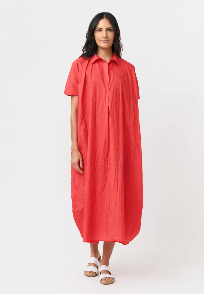 Daniela Gregis Washed Cotton Manichina Dress in Rosa Pink