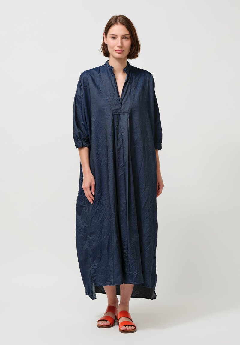 Daniela Gregis Washed Cotton Kora Lungo Tunic in Denim Blue Chambray