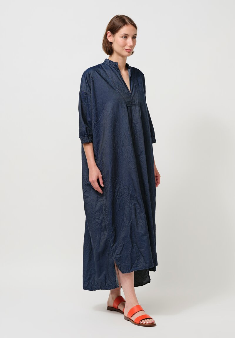 Daniela Gregis Washed Cotton Kora Lungo Tunic in Denim Blue Chambray
