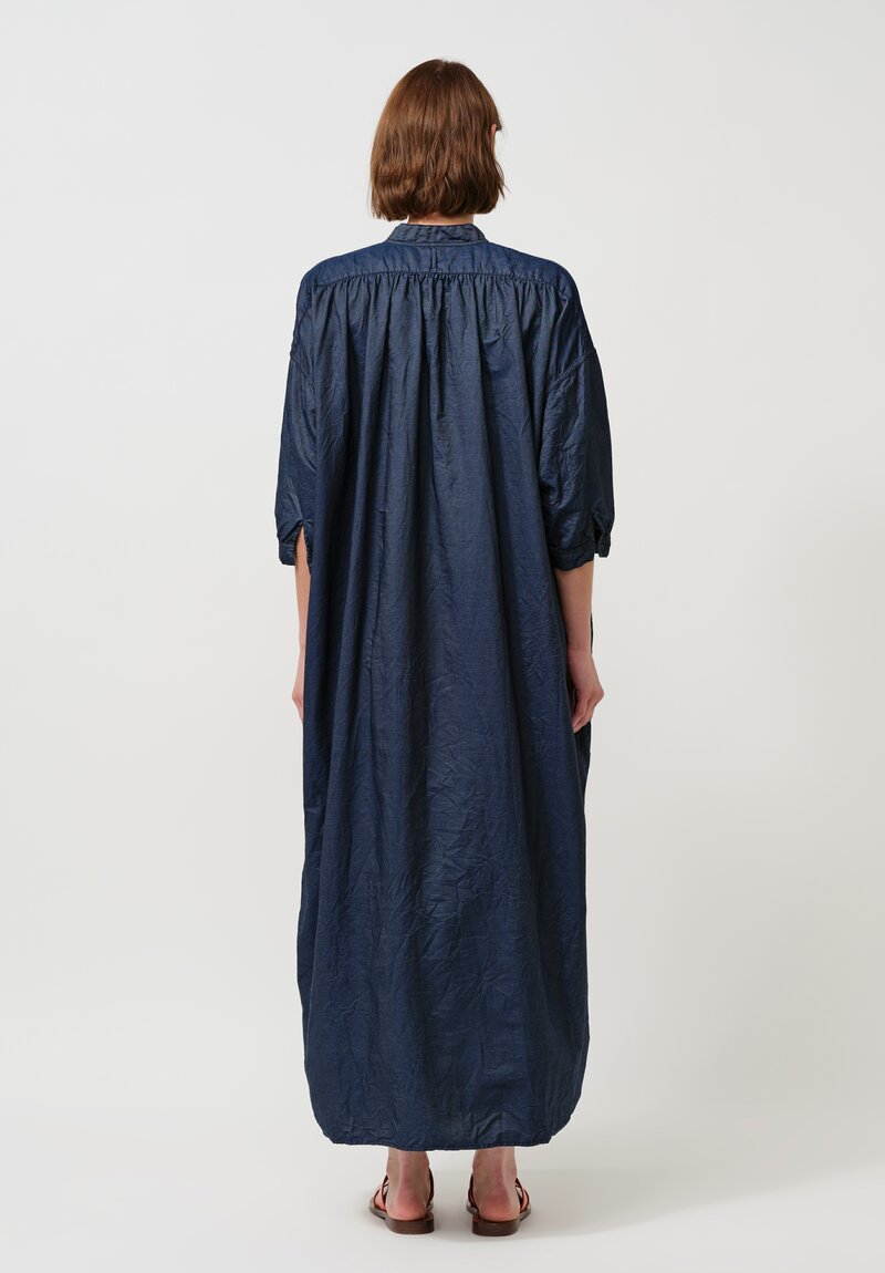 Daniela Gregis Washed Cotton Kora Lungo Tunic in Denim Blue Chambray