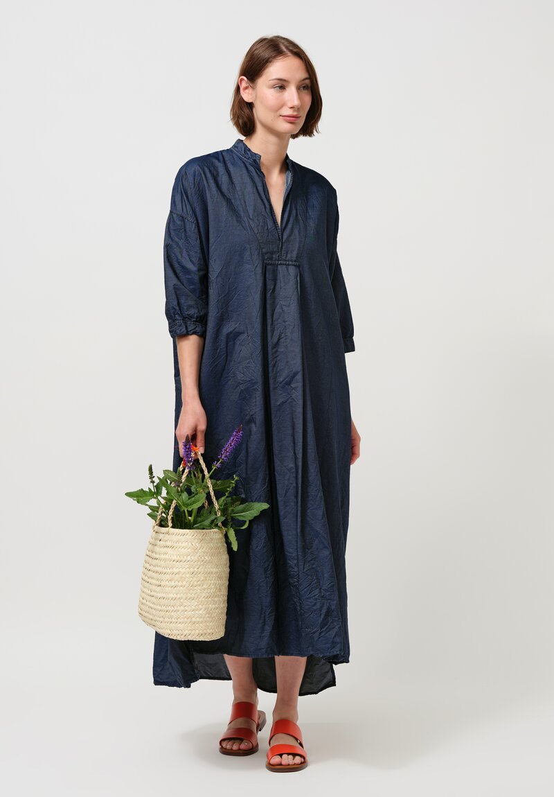 Daniela Gregis Washed Cotton Kora Lungo Tunic in Denim Blue Chambray