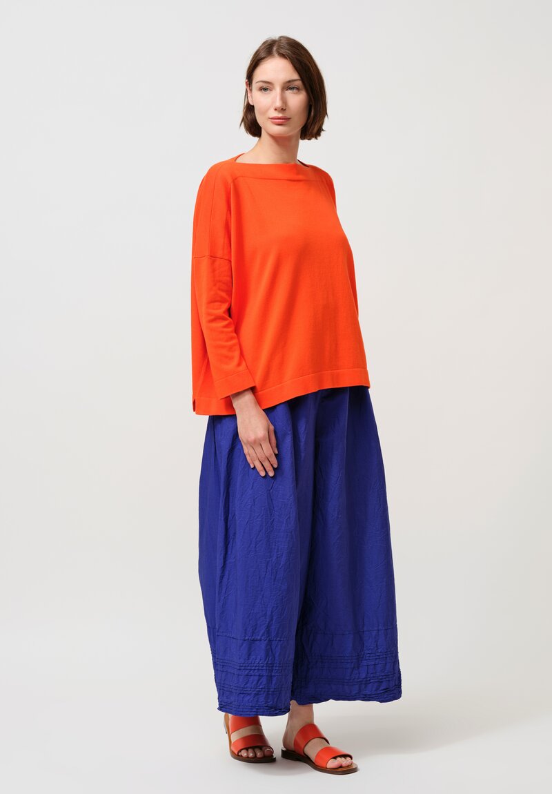 Daniela Gregis Cotton Barchetta Boatneck Sweater in Orange