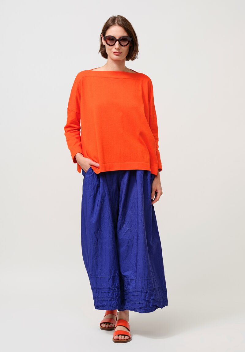 Daniela Gregis Cotton Barchetta Boatneck Sweater in Orange