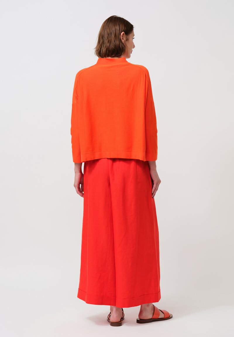 Daniela Gregis Cotton Long-Sleeve Donna Polo Sweater in Orange