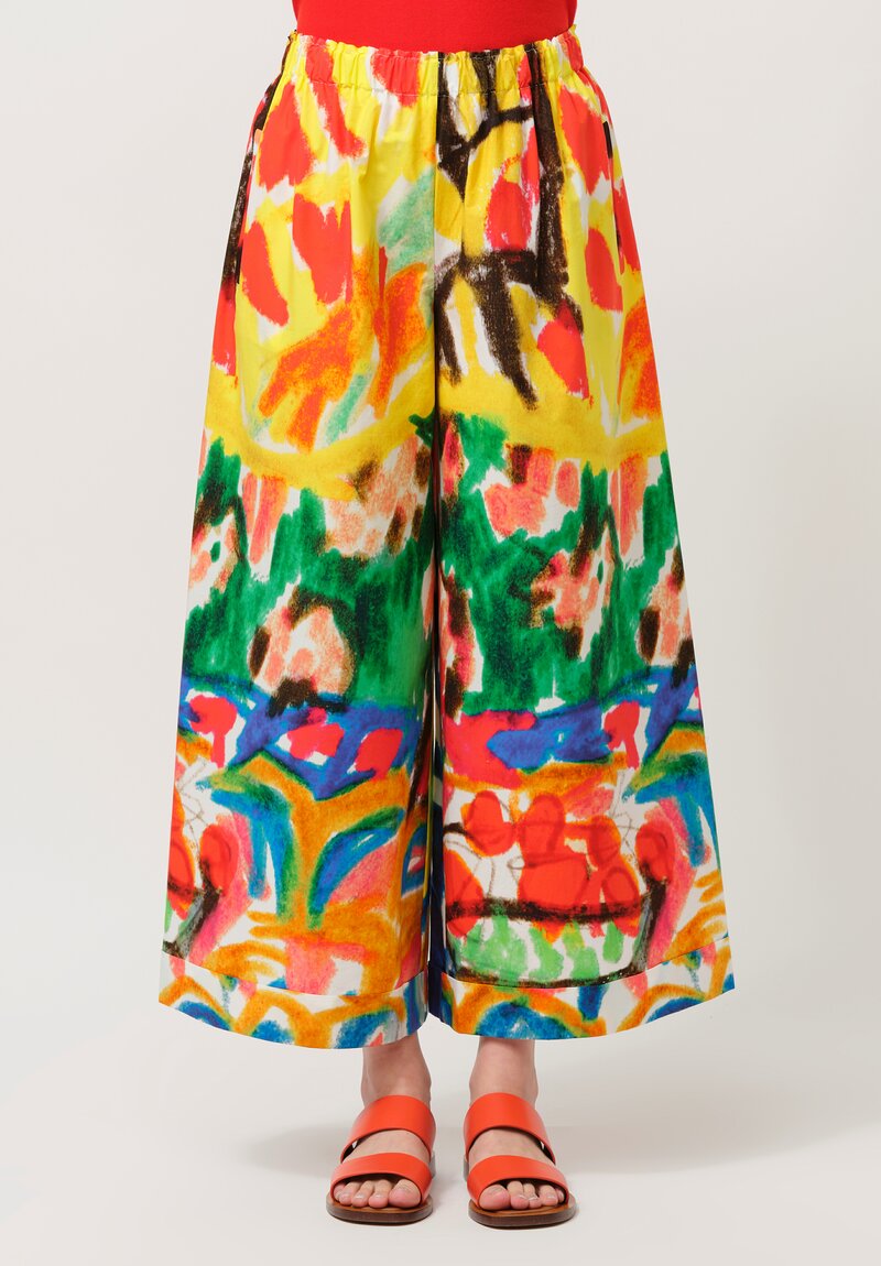 Daniela Gregis Cotton Pigiama Tasche Pants in Basilico Drawing