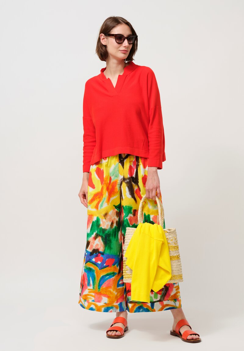 Daniela Gregis Cotton Pigiama Tasche Pants in Basilico Drawing