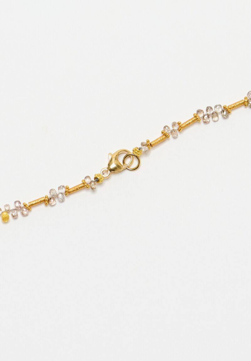 Greig Porter 18K Starburst Cylinders & Multicolored Diamond Droplet Beaded Necklace