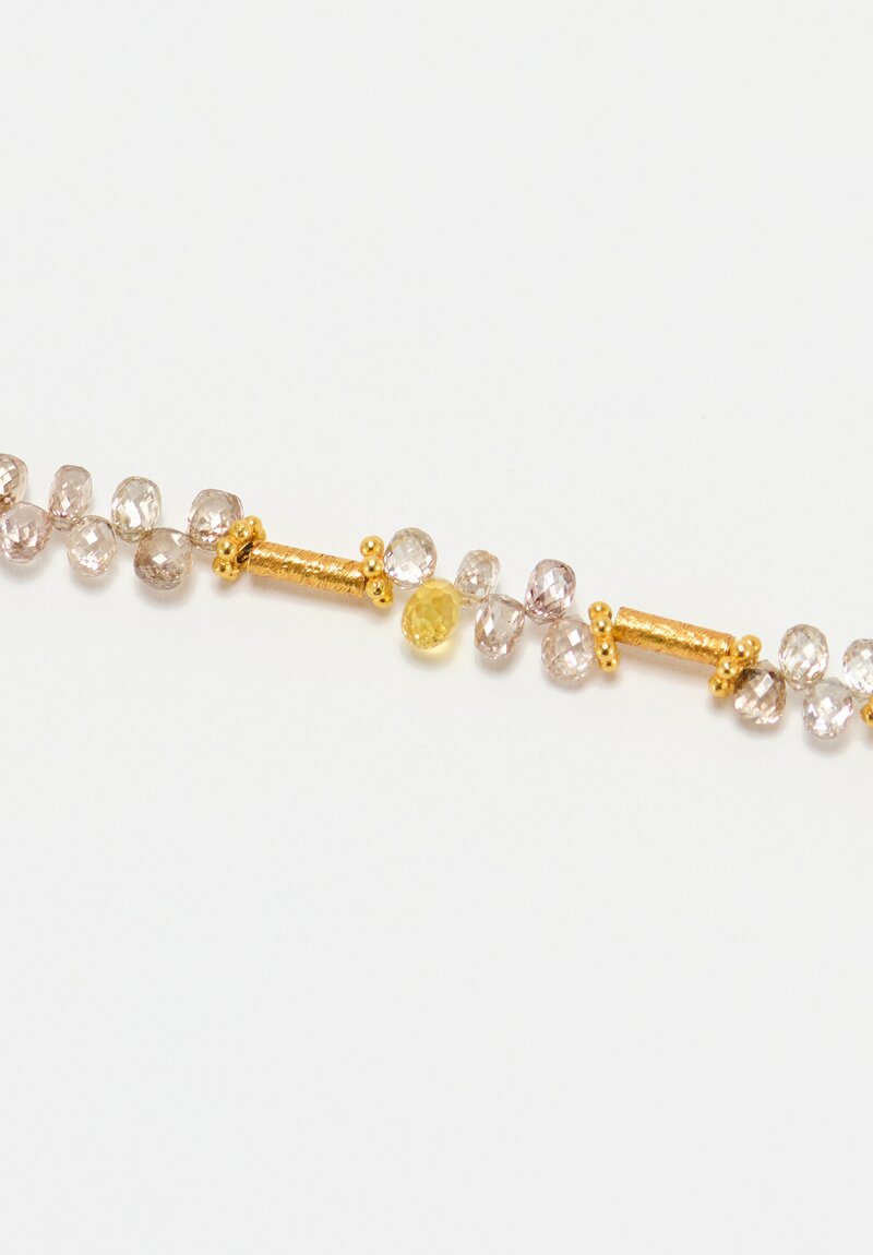 Greig Porter 18K Starburst Cylinders & Multicolored Diamond Droplet Beaded Necklace