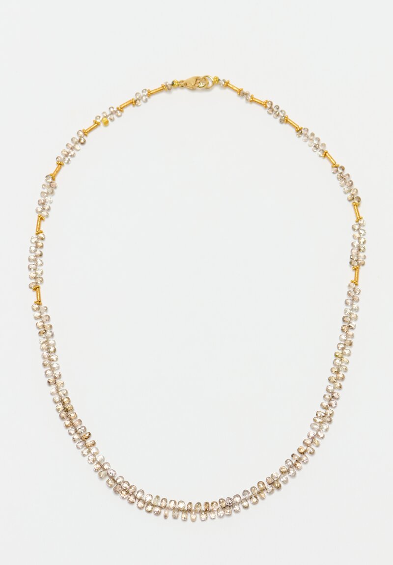 Greig Porter 18K Starburst Cylinders & Multicolored Diamond Droplet Beaded Necklace