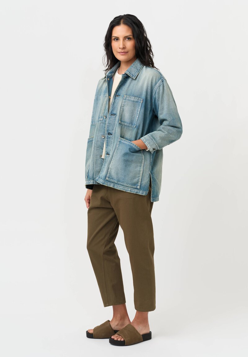 Cottle "Champetre Bouquet" Denim Jacket in Light Indigo