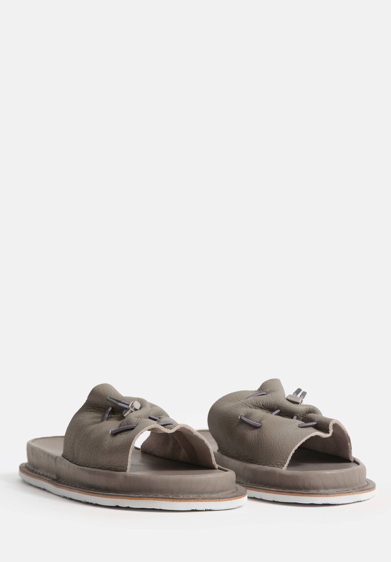 Trippen Leather Slip-On Synergy Sandal in Cement Gray