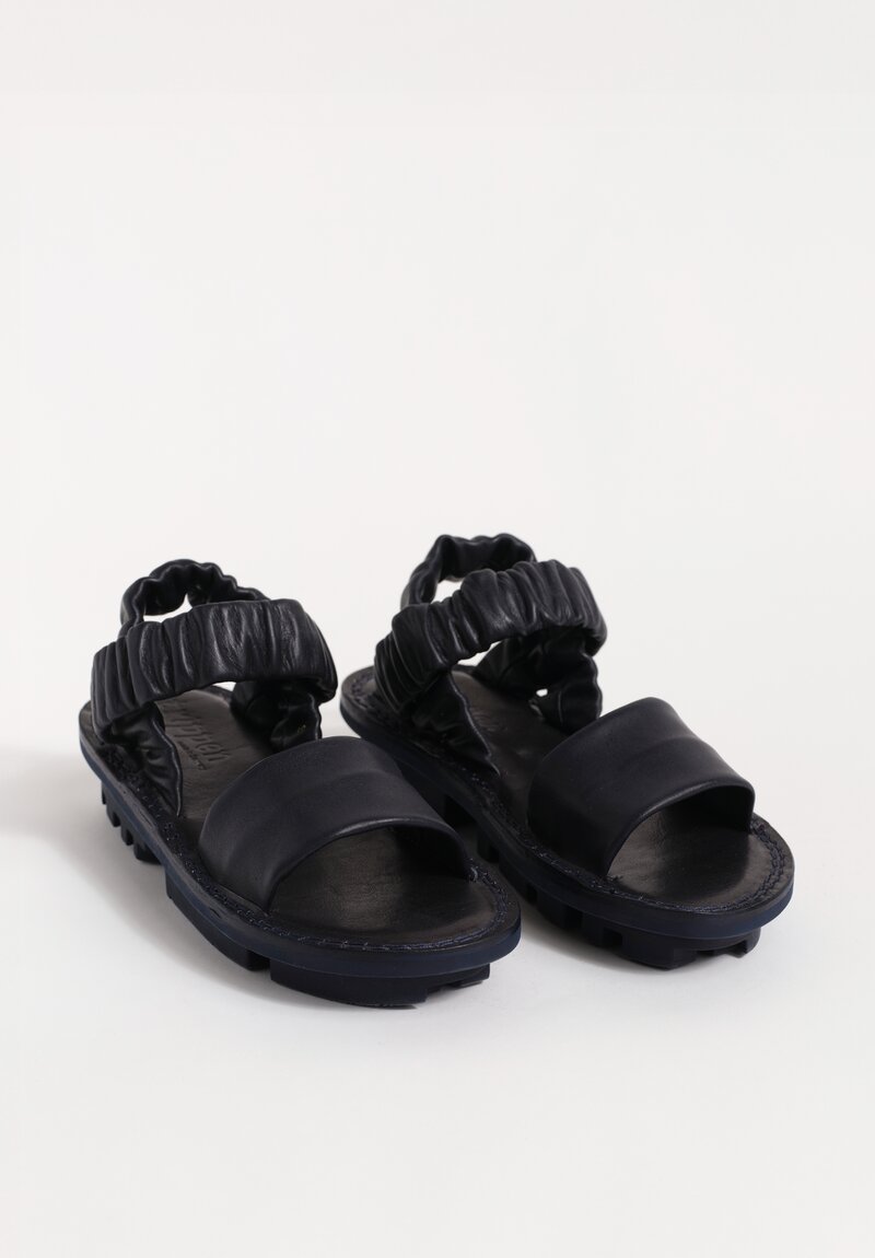 Trippen Leather Synchron Sandal in Navy Blue
