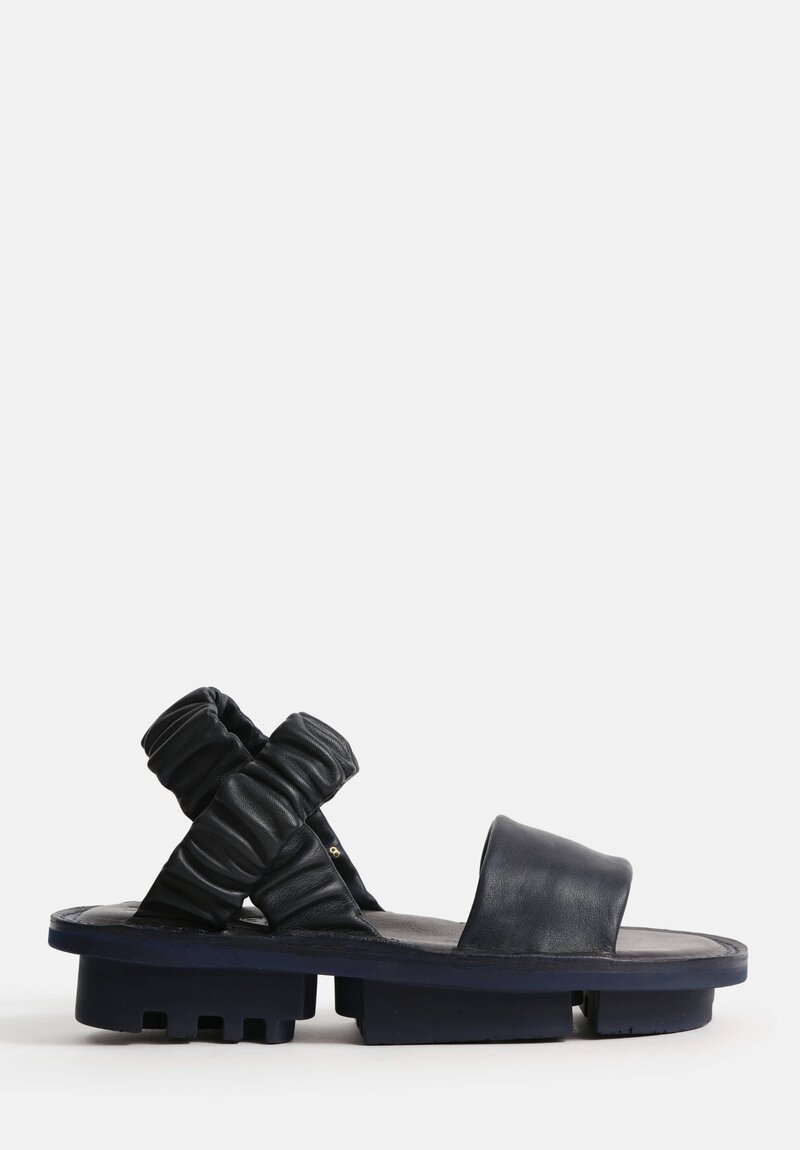 Trippen Leather Synchron Sandal in Navy Blue