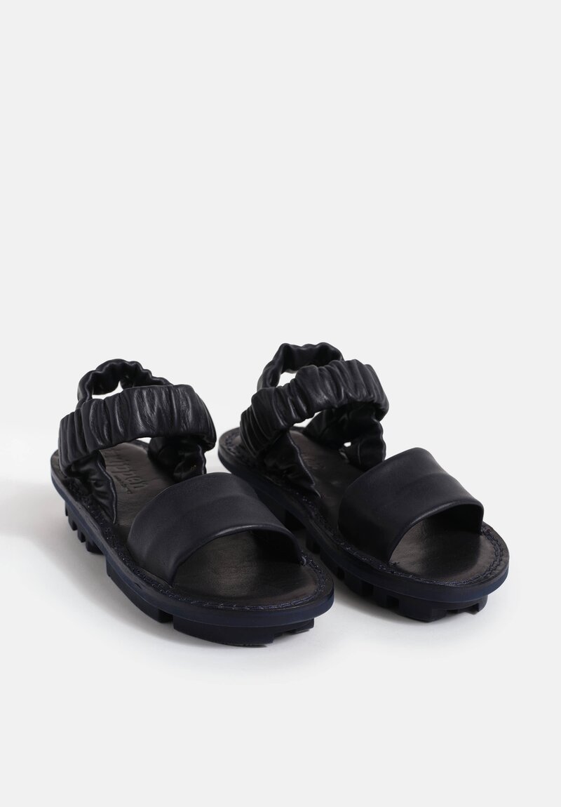 Trippen Leather Synchron Sandal in Navy Blue