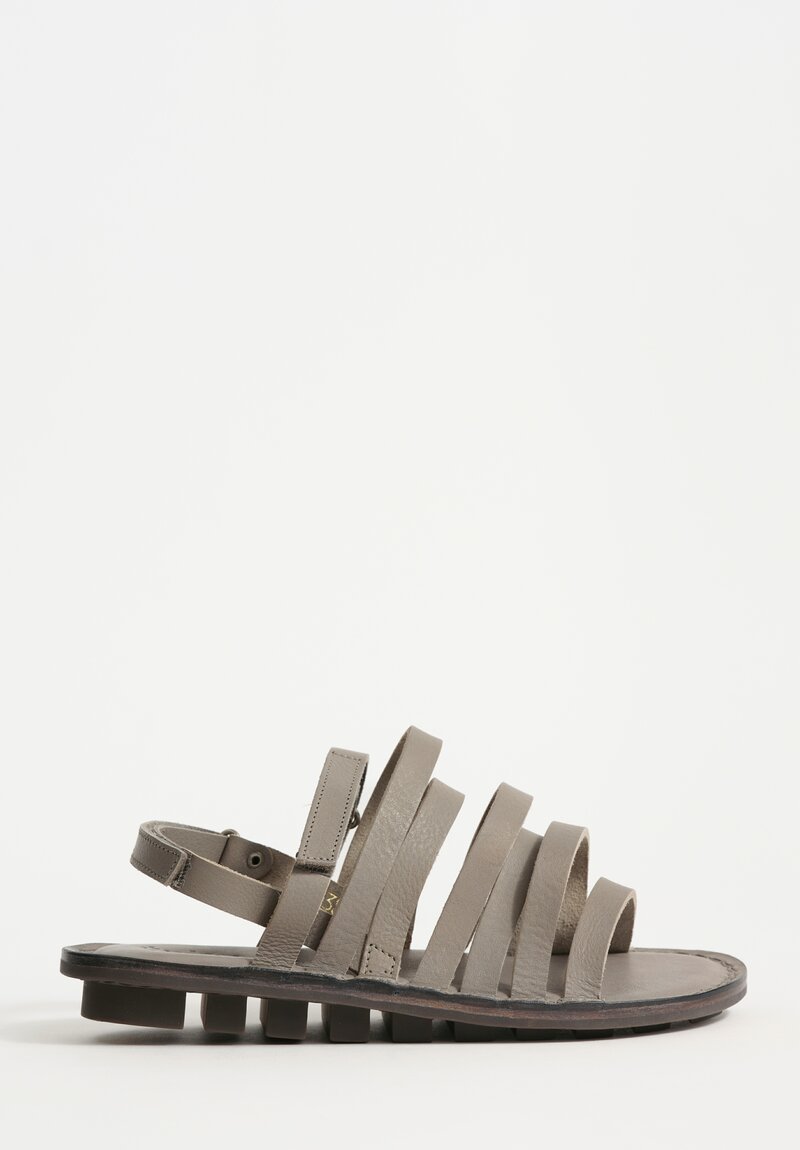 Trippen Leather Growth Sandals in Cement Gray