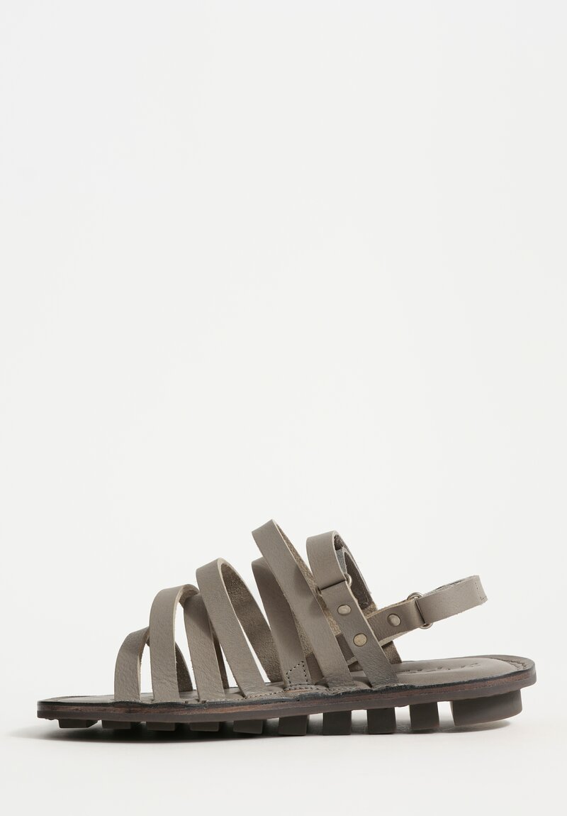 Trippen Leather Growth Sandals in Cement Gray