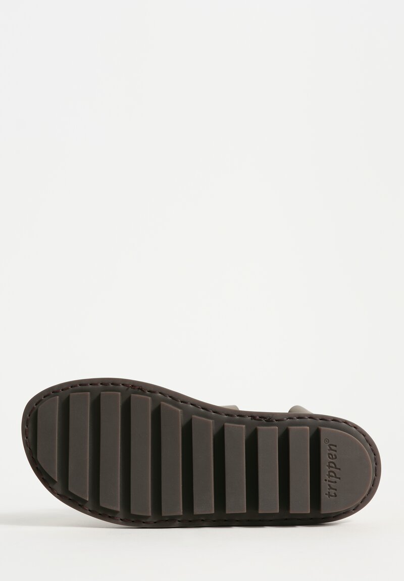 Trippen Leather Growth Sandals in Cement Gray