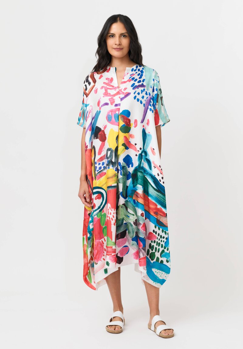 Daniela Gregis Silk Manichina Dress in Peperoncino Drawing