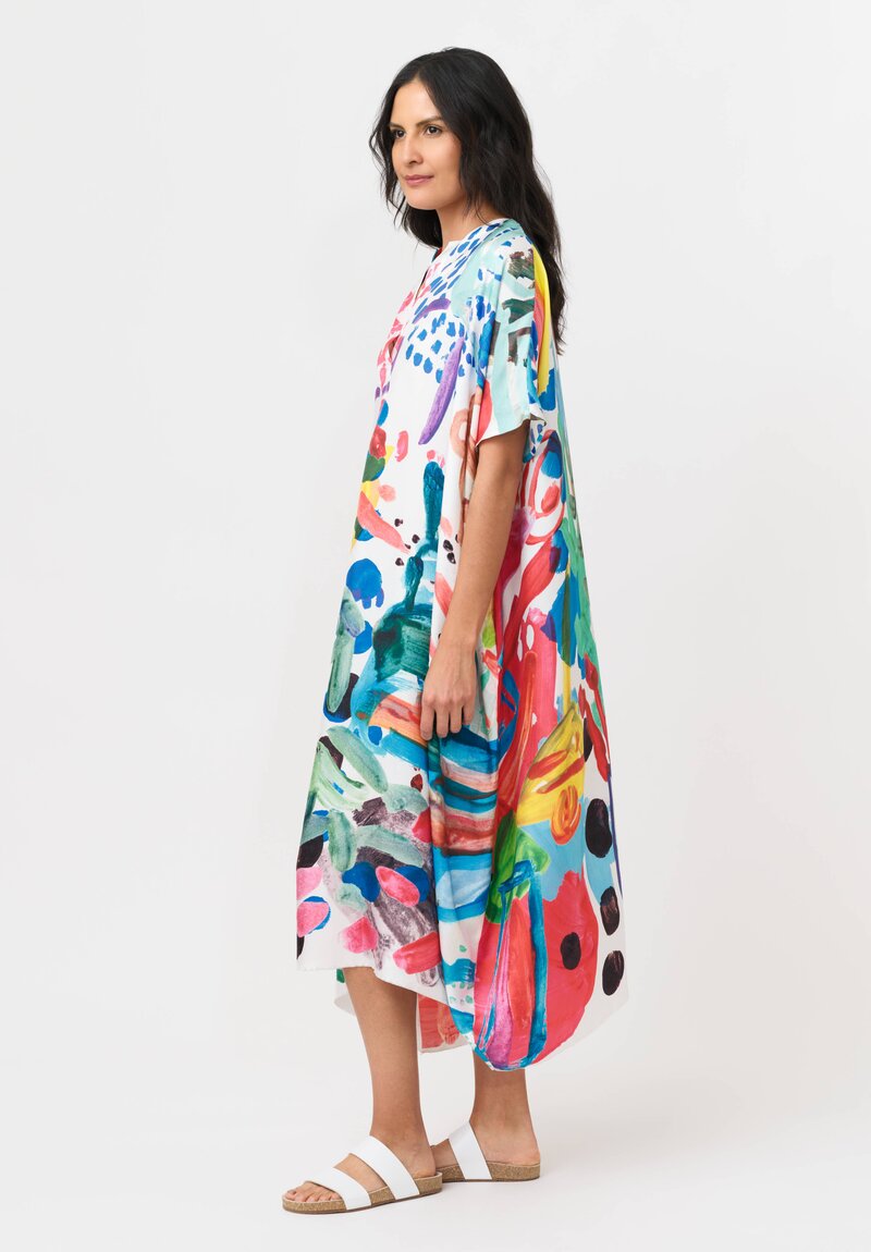 Daniela Gregis Silk Manichina Dress in Peperoncino Drawing
