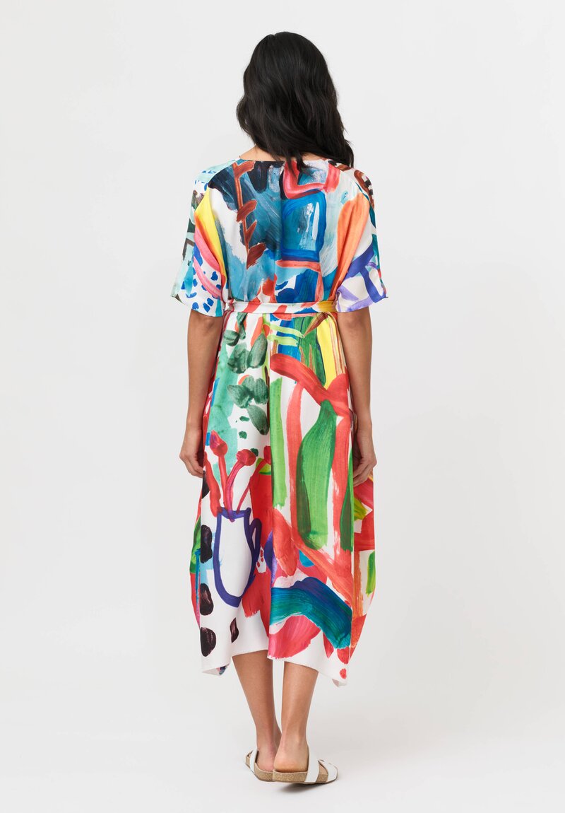Daniela Gregis Silk Manichina Dress in Peperoncino Drawing